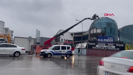 GAZİANTEP'TE TADİLATTAKİ DÜĞÜN SALONUNDA YANGIN