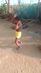 A child has singing and dancing