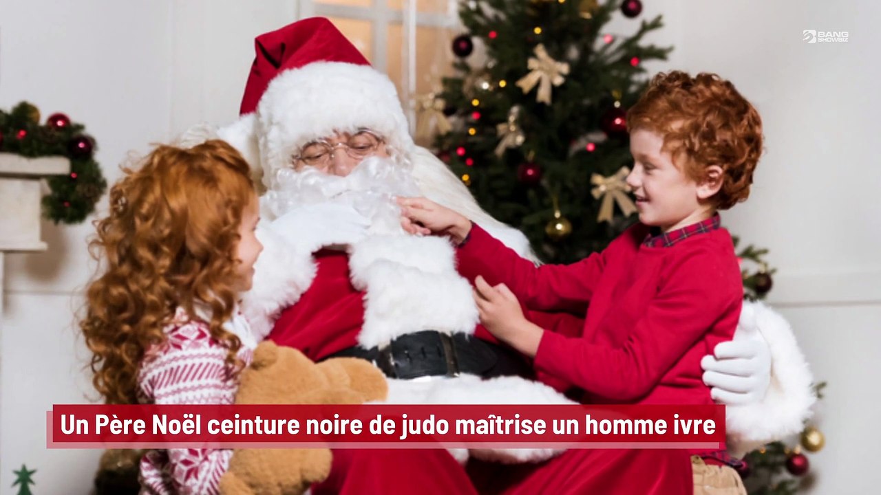 Un Père Noël ceinture noire de judo maîtrise un homme ivre !