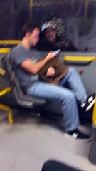 Bus Passenger Surprised to Find Someone Outside Reading Over His Shoulder