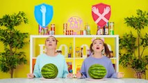 NO HANDS VS ONE HAND VS TWO HANDS EATING CHALLENGE Pop it! Funny Situations by 123 GO! FOOD