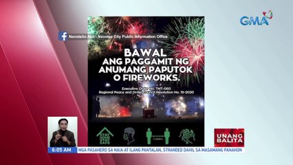 Paggamit ng paputok, bawal sa Navotas | UB