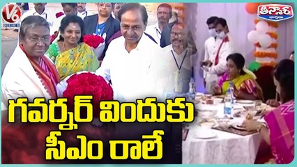 CM KCR Skips Governor's Dinner _ Draupadi Murmu Telangana Tour _ V6 Teenmaar