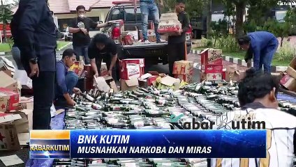 BNK Kutim Musnahkan Narkoba dan Miras