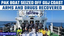 Pak boat with crew, arms, drugs worth ₹300 crore seized off Gujarat coast | Oneindia News *News