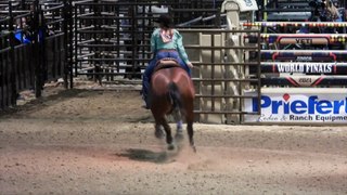 Barrel racing (ages 12 - 17) at the Las Vegas convention center on December 7, 2021.