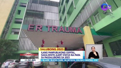Ilang pampublikong ospital, naka white alert status na para sa pagsalubong sa 2023 | BT