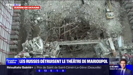 Ukraine: les Russes démolissent les ruines du théâtre de Marioupol