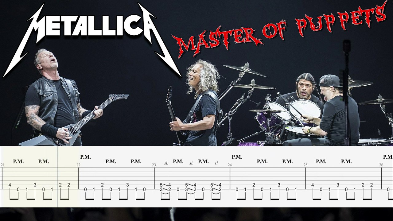 METALLICA - MASTER OF PUPPETS Guitar Tab | Guitar Cover | Karaoke | Tutorial Guitar | Lesson | Instrumental | No Vocal