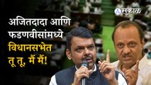 Ajit Pawar on Devendra Fadnavis : सीमाप्रश्नाच्या ठरावावर विरोधीपक्षनेते आणि उपमुख्यमंत्र्यांमध्ये जुंपली । winter session । sakal