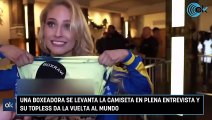 Una boxeadora se levanta la camiseta en plena entrevista y su topless da la vuelta al mundo