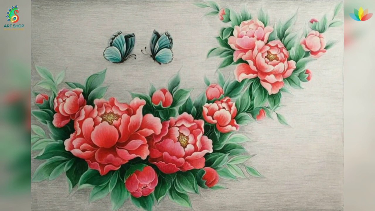 Nhạc thư giãn 012 - Bộ tranh tết Xuân Hoa Hồ Điểu 2023 arcrylic tuyệt đẹp