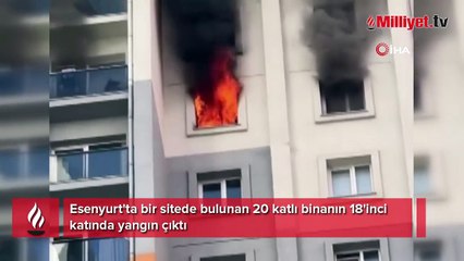 Esenyurt'ta 20 katlı binanın 18'inci katında yangın!