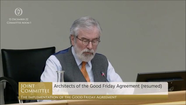 Adams recalls Martin McGuinness' 'confidence in his Irishness' in arguing for respect for unionist traditions