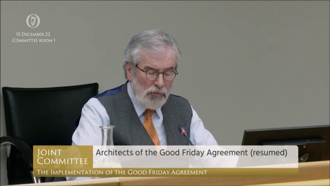 Adams recalls Martin McGuinness' 'confidence in his Irishness' in arguing for respect for unionist traditions