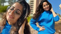 Aishwarya Sharma Dubai Vacation में Blues Co Ords Look Viral,  Without Makeup भी लगी बेहद खूबसूरत ।