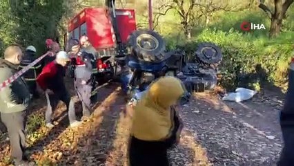 Tarlaya giderken devrilen traktörün altında hayatını kaybetti