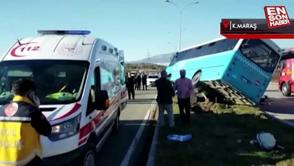 Kahramanmaraş’ta halk otobüsü devrildi