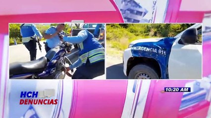 "Salado" motociclista impacta con patrulla policial en Choluteca