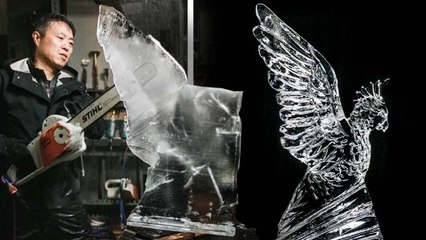 Carving An Intricate Ice Sculpture From Start To Finish