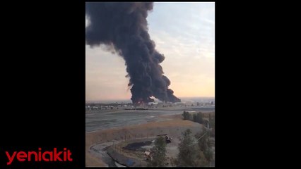 Erbil yakınlarında petrol rafinesinde korkutan yangın!