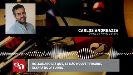 Bolsonaro diz que, se não houver fraude, estará no 2° turno