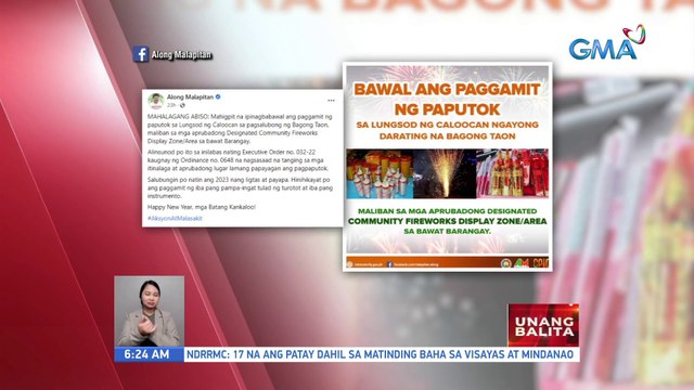 Paggamit ng paputok, papayagan lamang sa designated places sa Caloocan | UB