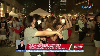 Pagkakaroon ng New Year's resolution, pagpapakita ng self-awareness, ayon sa eksperto | UB