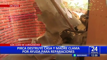 Pirca destruye vivienda: madre pide ayuda económica para comprar casa prefabricada
