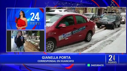 Huancayo: fuerte granizada vistió de blanco la ciudad y causó aniego en principales avenidas