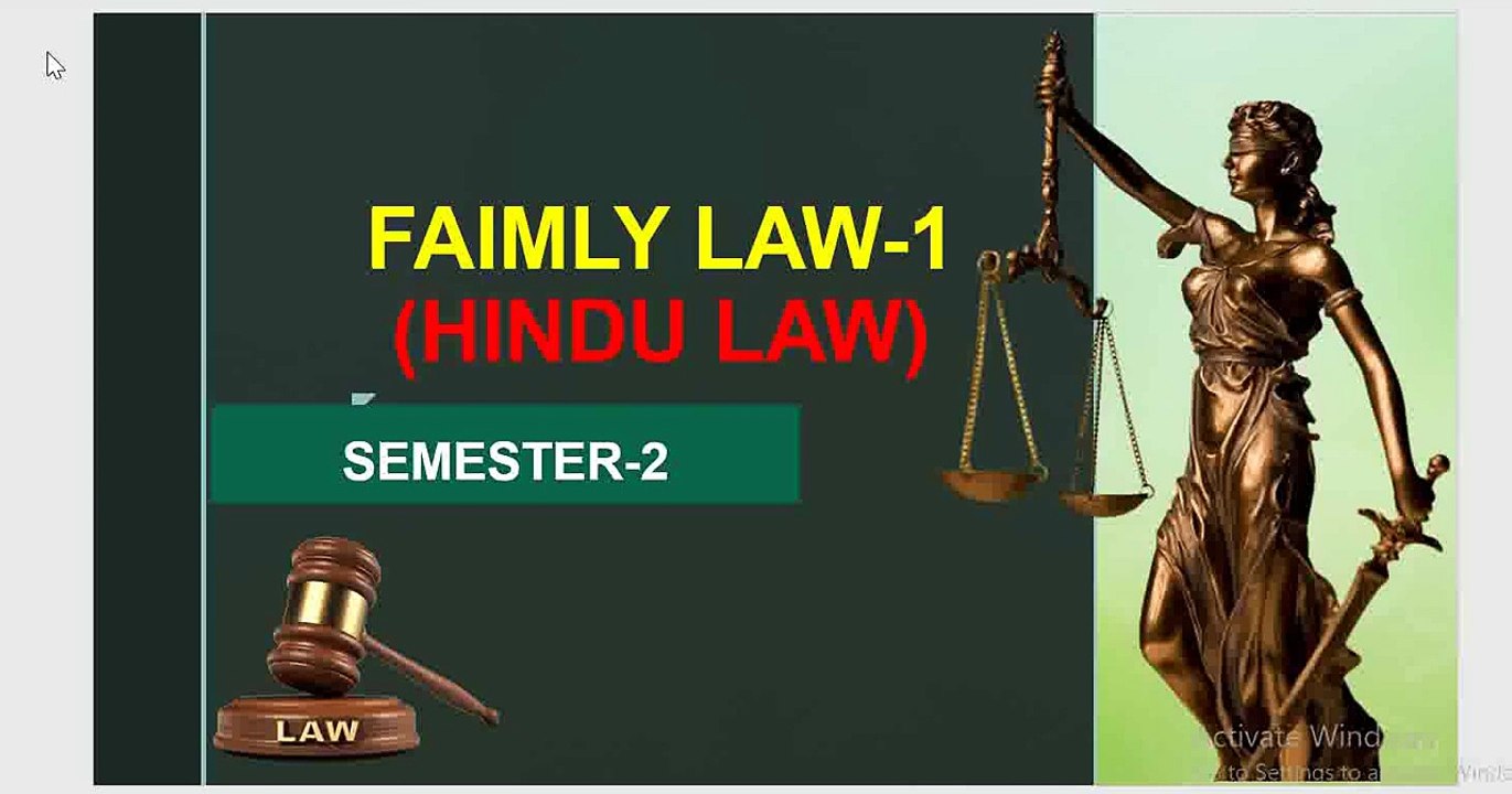 Learning Law- Family Law – 1 Hindu law Important acts in Hindi_ पारिवारिक विधि–1 हिन्दू विधि _