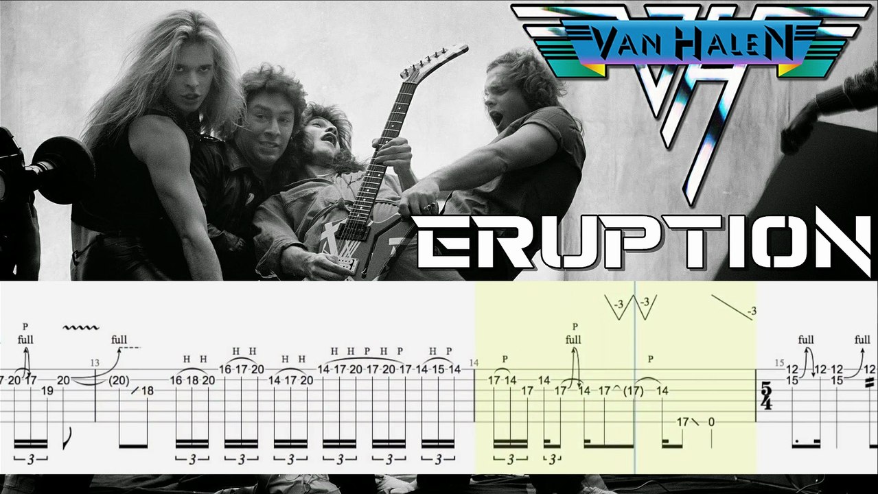 VAN HALEN - ERUPTION Guitar Tab | Guitar Cover | Karaoke | Tutorial Guitar | Lesson | Instrumental | No Vocal