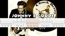 CHUCK BERRY - JOHNNY B GOODE Guitar Tab | Guitar Cover | Karaoke | Tutorial Guitar | Lesson | Instrumental | No Vocal