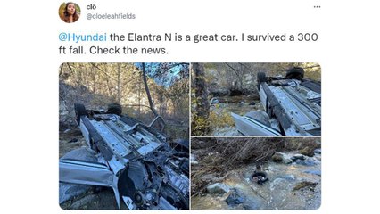 [기업] 현대차 "엘란트라N, 100m 협곡으로 떨어진 커플 살려" / YTN