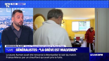 Emmanuel Blairy, député RN, sur la grève des médecins généralistes: "Que ce soit maintenant, hier ou demain, ça ne change strictement rien"