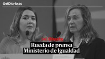 Rueda de prensa del Ministerio de Igualdad