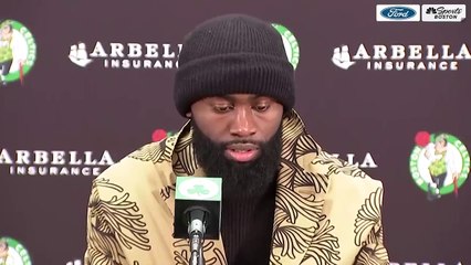 POSTGAME PRESS CONFERENCE_ Jaylen Brown talks combining for 77 point with Jayson Tatum vs. Rockets