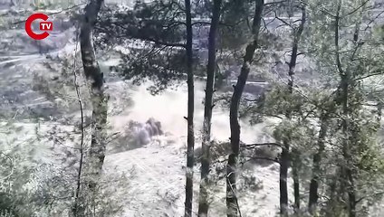 Maden ocağı için ormanda dinamitle patlama yapıldı
