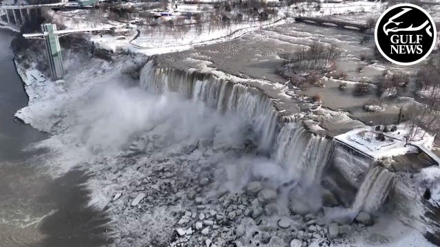 As US temperatures dip, Niagara Falls partly freezes