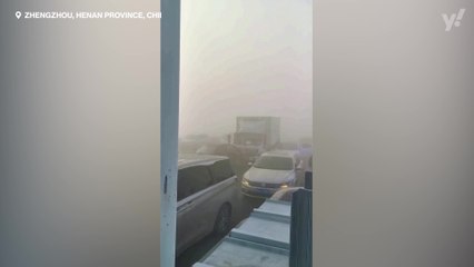 Eyewitness video shows moment truck smashes into back of huge 200 car pile-up