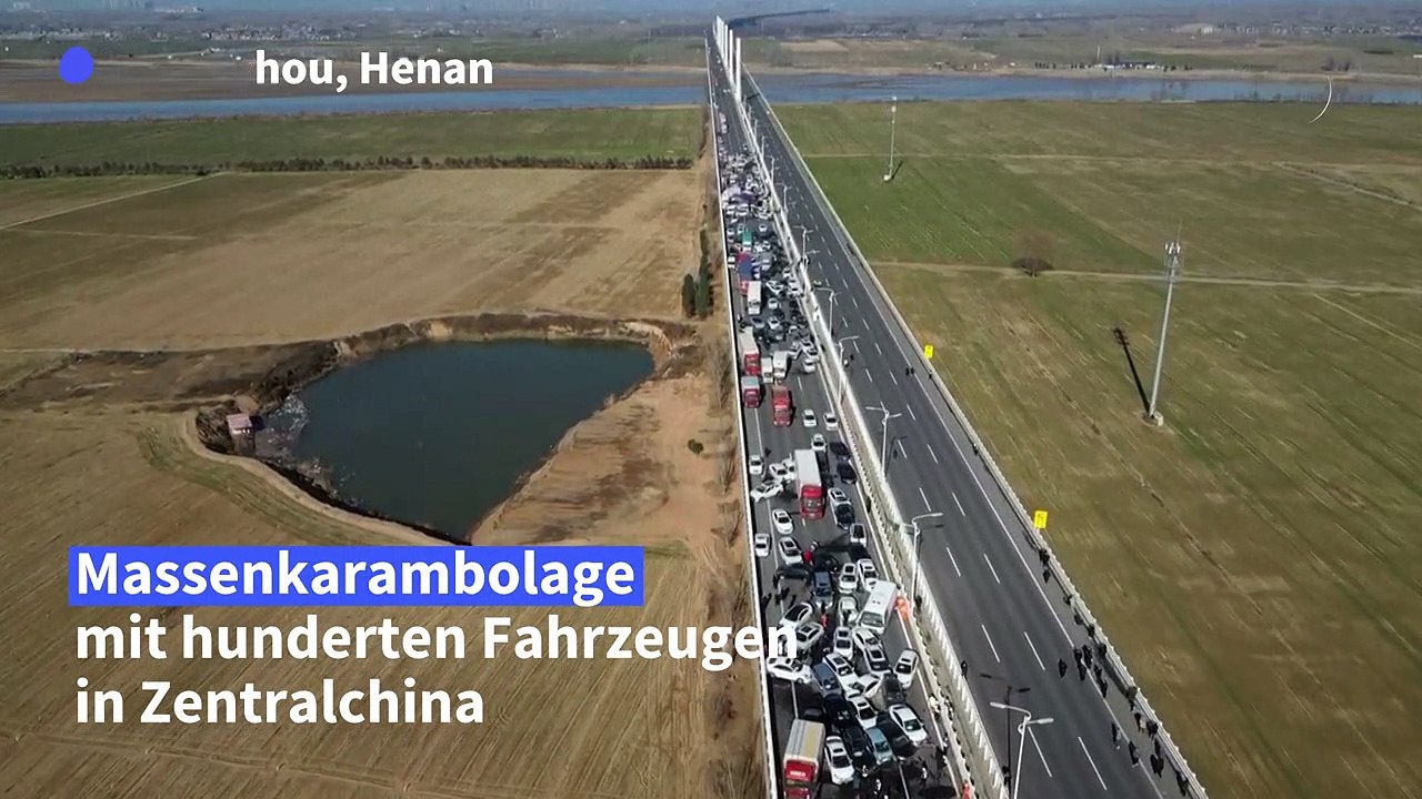 Massenkarambolage mit hunderten fahrzeugen in china
