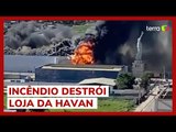 Incêndio de grandes proporções destrói loja da Havan em Vitória da Conquista (BA)