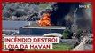 Incêndio de grandes proporções destrói loja da Havan em Vitória da Conquista (BA)