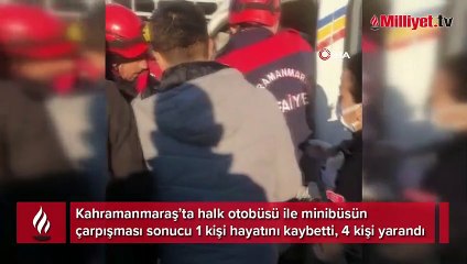 Kahramanmaraş’ta halk otobüsü ile minibüs çarpıştı: 1 ölü, 4 yaralı