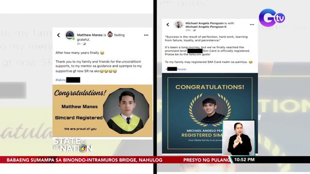 Ilang registered sim user, gumawa ng congratulatory post na kinaaliwan online | SONA