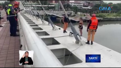 Babaeng umakyat sa Binondo-Intramuros bridge at nahulog sa Pasig River, sinagip | Saksi