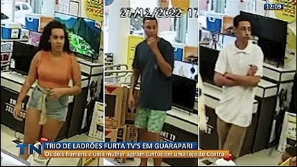 Trio é flagrado furtando televisores em loja de Guarapari