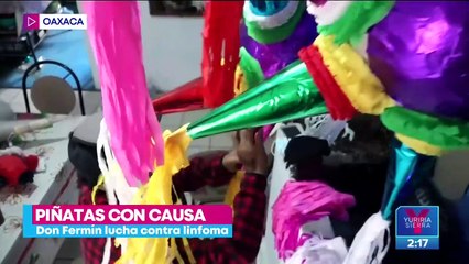 Don Fermín elabora piñatas para pagar su tratamiento contra el cáncer