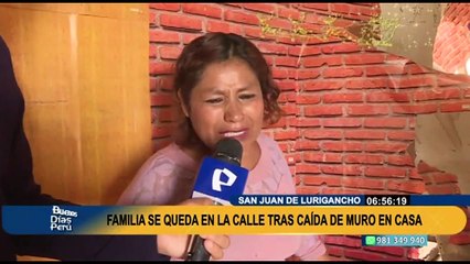 Derrumbe destruye casa en SJL: afectada estima S/9 mil en daños materiales