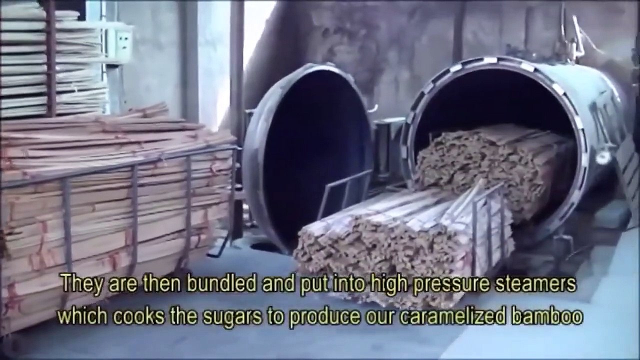 Seeing How To Process Bamboo Into Planks In A Factory With Sophisticated Machines